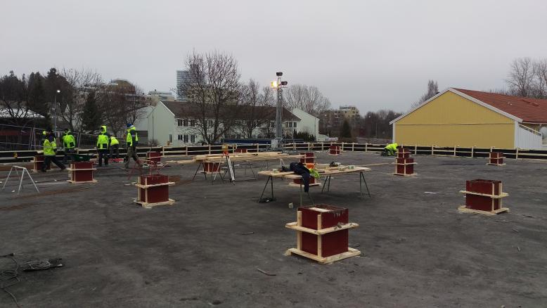 Formsättning av pelarfundament